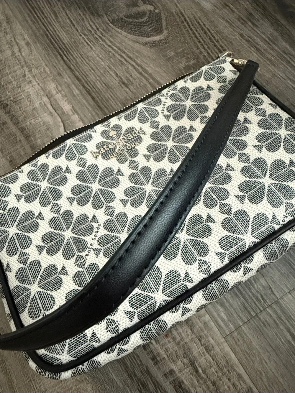 kate spade Black & White Floral Patterned Shoulder Bag